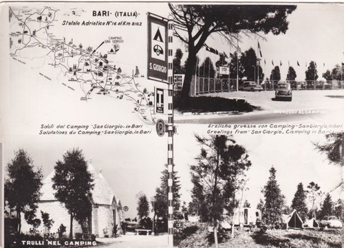 Cartolina bari camping - bari, s