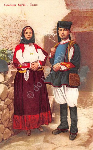 Cartolina nuoro costumi - nuoro,