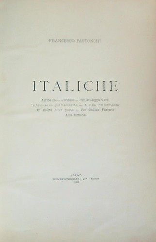 Italiche pastonchi francesco - italiche,