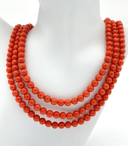 Collana fili corallo rosso - collana,