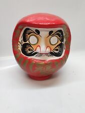 Bambola Giapponese Duruma Portafortuna Rossa Cartapesta 15cm