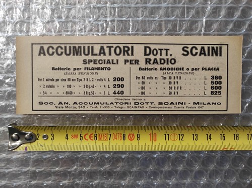 Antica pubblicità del 1926
