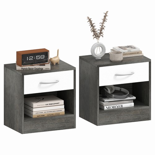 Homcom set comodini moderni - set, 2