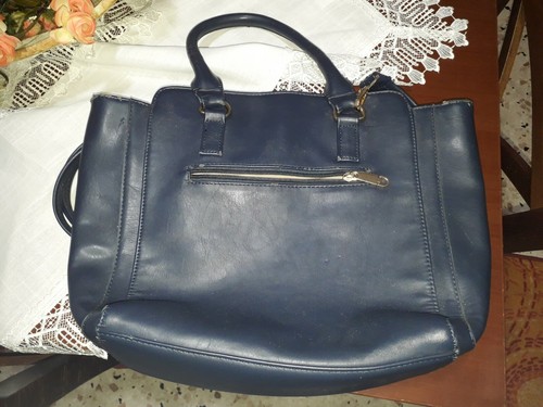 Borsa ecopelle blu scura - ecopelle,