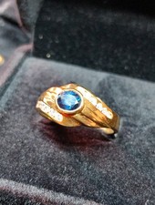 anello oro 18 kt con zaffiro e