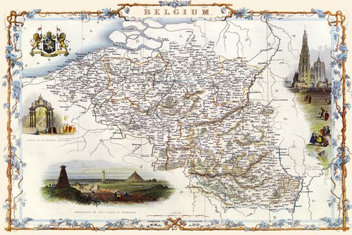 Mappa 1800 belgio - 1800, waterloo
