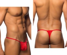 Tanga maschile in pizzo rosso