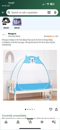 Zanzariera tenda culla bambino