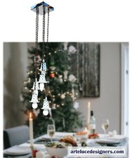 lampadario shabby a sospensione in ceramica idea sala da pranzo cucina soggiorno