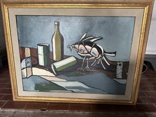 Quadro Ad Olio cubismo Simile Picasso Firmato