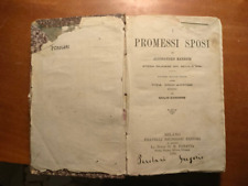 Libro antico 1889, Milano, "I promessi sposi" e poesie di Alessandro Manzoni.
