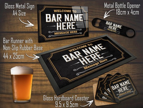Personalised bar items for - bar,