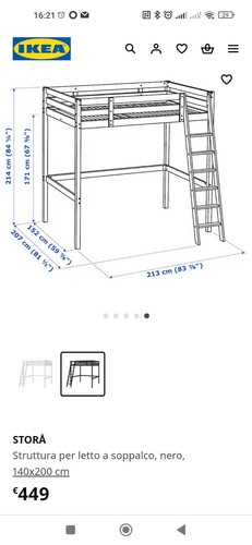 Letto soppalco ikea - letto, +