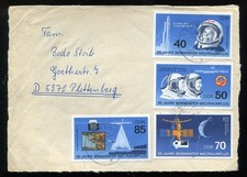 GERMANIA DDR 1986 ANNIVERSARIO PRIMO VOLO UOMO SPAZIO COMPLETA SU FRONTESPIZIO