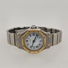 Orologio originale Cartier Santos ottagonale oro giallo 18 kt e acciaio inossidabile