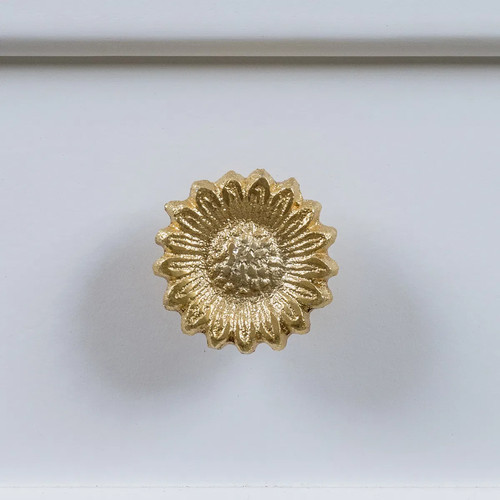 Pomello cassetto girasole oro