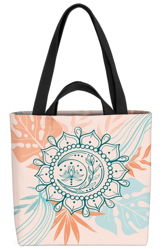 Yoga mandala luna fiori borsa