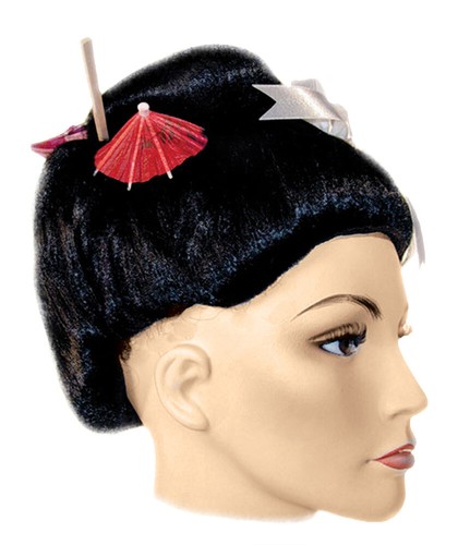 Parrucca geisha nera capelli