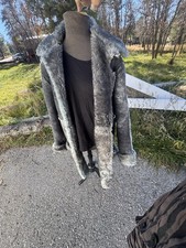 Cappotto Ranch Invernale Nero Grigio Vintage Anni 70 Overland Pelle di Pecora Shearling M/L Descrizione