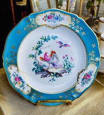 Assiette Porcelaine Ancienne Manufacture royale de Limoges Décor Oiseau