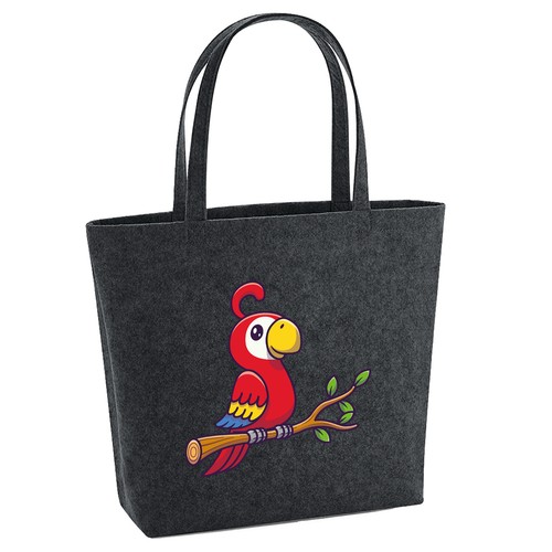 Shopper feltro pappagallo ara