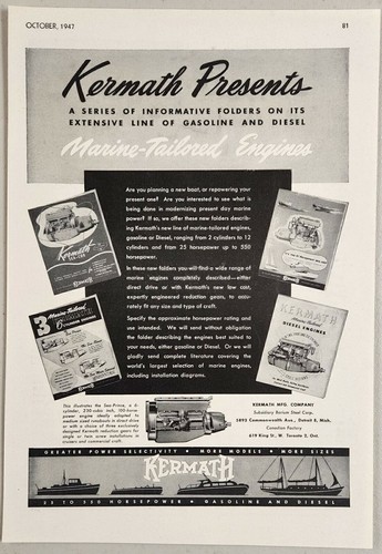 Pubblicità stampa 1947 motori