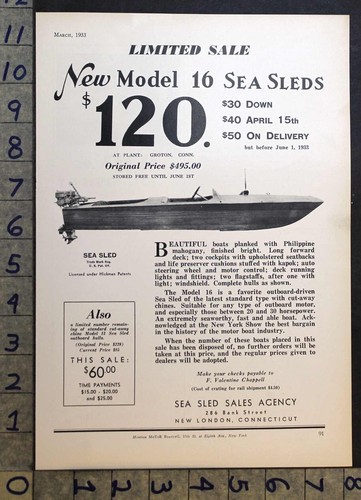 1933 sea slitta motoscafo - sea,