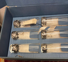 6 Bicchieri di cristallo e argento 925/ 1000 argenteria Maria Cristina Sterling