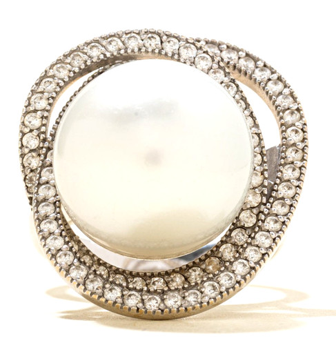 Anello cocktail oro - oro, bianco