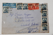 1949-BUSTA-ITALIA-BOLIVAR-VENEZUELA-100 Lire-+- 5 LIRE-Democratica-POSTA AEREA