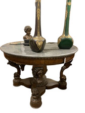 Tavolo da centro in mogano sorretto da leoni PARIGI Epoca XIX secolo