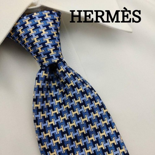 Cravatta hermes seta - seta, blu