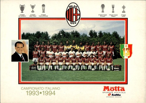 Cartolina milan squadra - cartolina,