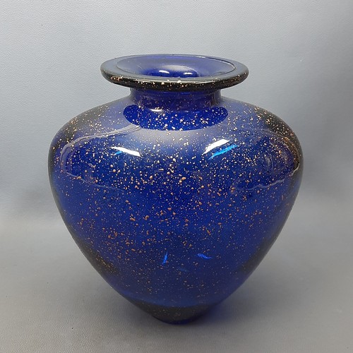 Vaso vetro blu - cobalto, oro