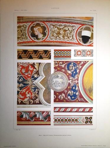 Stampa antica siena sala del - stampa,