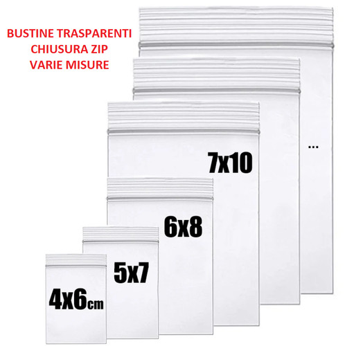 100 bustine zip - bustine, trasparenti
