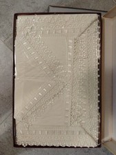 Lenzuolo E Federe Set  Matrimoniale con pizzo Macramè Panna