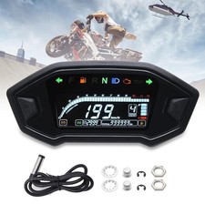 0~12000R/Min Tachimetro Moto Universale LCD Digitale Retroilluminazione Moto Tac