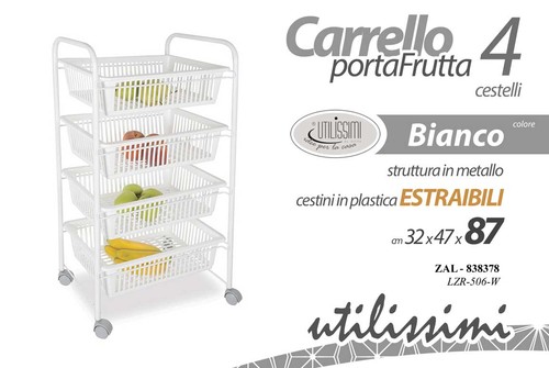Carrello metallo bianco cucina - metallo,