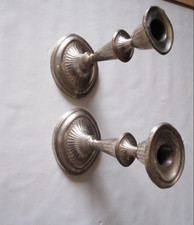 COPPIA CANDELABRI PORTACANDELA ARGENTO ANTICO EPOCA VINTAGE RARO CANDELABRO