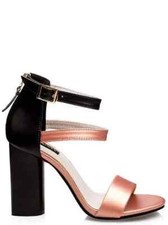 Sandali quadrato eleganti 9.5 cm nero bronzo pelle sintetica 8957