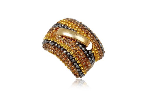Anello placcato oro pave di - oro,