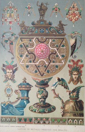 Antica stampa colori - antica, oro