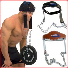 Cintura palestra allenamento pesi collo imbracatura imbottita testa con catena