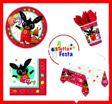  KIT ADDOBBI FESTA COMPLEANNO BING X8X16X24X32X40 PERSONE  PIATTI BICCHIERI TOVA