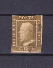 FRANCOBOLLI Antichi Stati Sicilia 1859 1 Gr. Ferdinando II SAS4 &