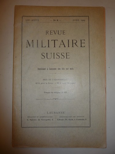 Revue militaire suisse - militaire,