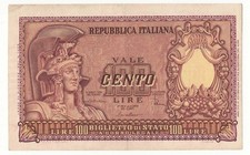 100 LIRE ITALIA ELMATA FIRME  DI CRISTINA DECR 31 - 12 - 1951