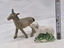 Antiche  statuine in gesso Asino Pecora