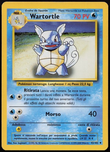 Pokemon tcg wartortle 102 - pokemon, 42/102